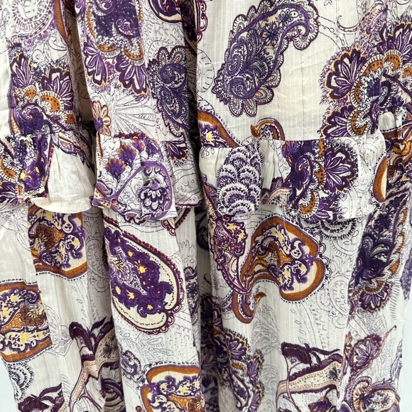 BAND OF THE FREE Paisley purple loose fit woman cottagecore maxi dress NWT M - Picture 6 of 15